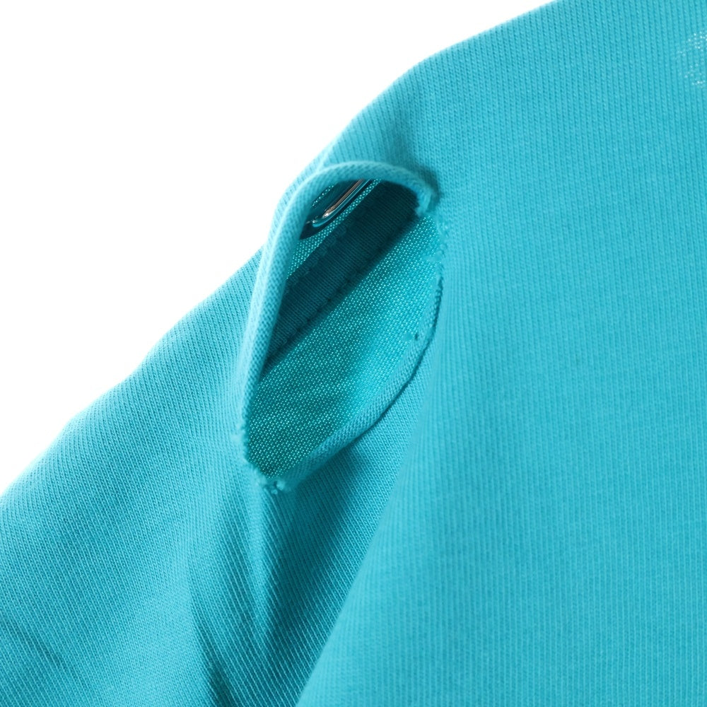 BALENCIAGA(バレンシアガ) 21SS Caps Destroyed Flatground Tee デストロイ加工 ロゴプリント 半袖Tシャツ ライトブルー 651795 TKVB8