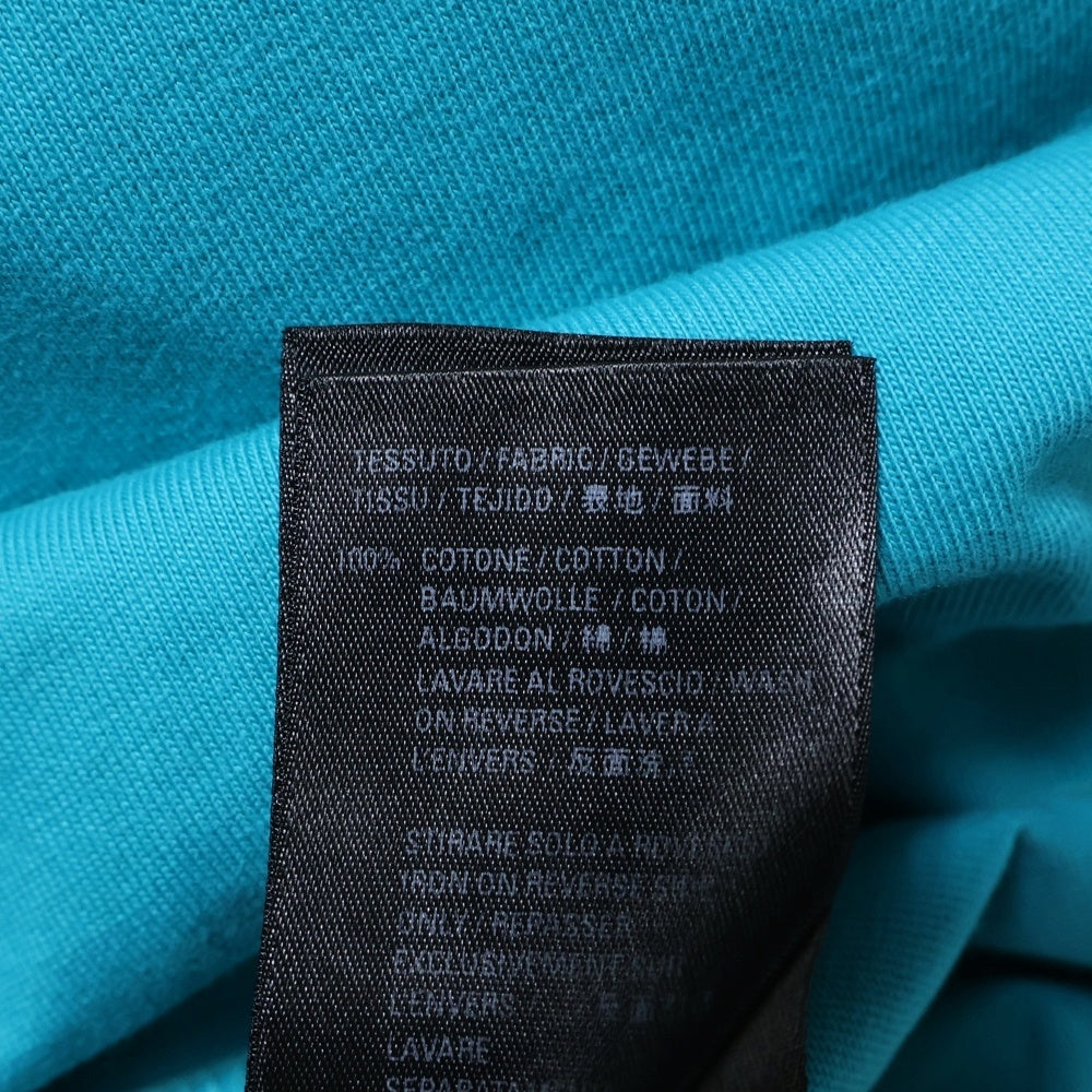 BALENCIAGA(バレンシアガ) 21SS Caps Destroyed Flatground Tee デストロイ加工 ロゴプリント 半袖Tシャツ ライトブルー 651795 TKVB8
