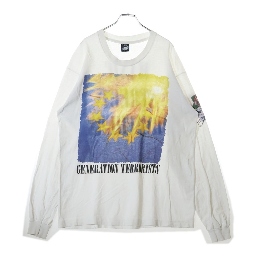 VINTAGE(ヴィンテージ) 90s MANIC STREET PREACHERS GENEATION TERRORISTS LS TEE マニック・ストリート・プリーチャーズ バンド フロントプリント長袖カットソー 長袖Tシャツ ホワイト