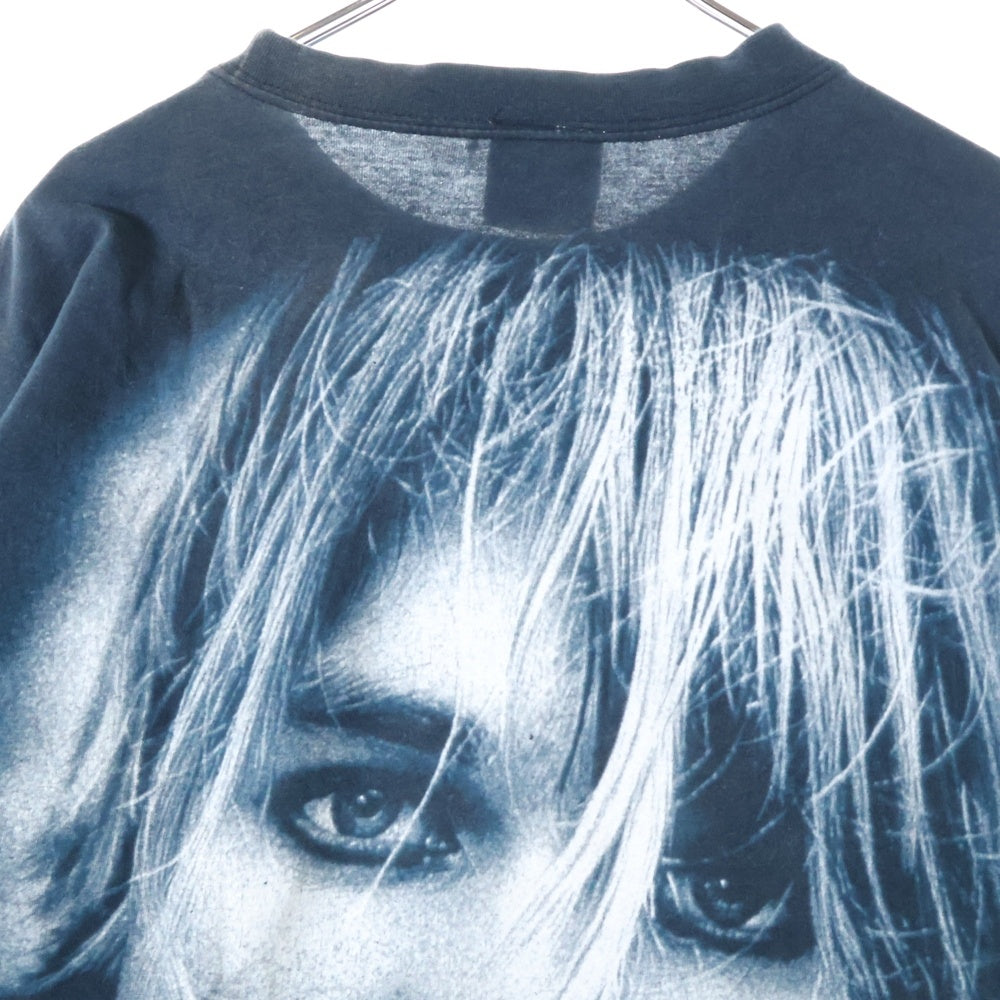 VINTAGE(ヴィンテージ) 90s NIRVANA KURT COBAIN MEMORIAL FACE BOOTLEG LS TEE ニルヴァーナ カートコバーン ブートレグ メモリアル両面プリント長袖Tシャツ 長袖カットソー ネイビー