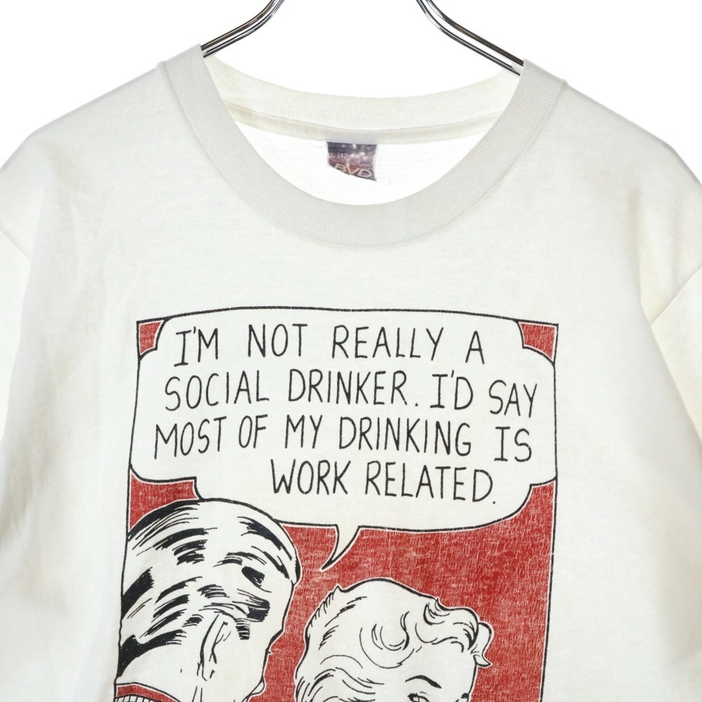 VINTAGE(ヴィンテージ) 90s Print TEE メッセージプリント半袖Tシャツ カットソー ホワイト
