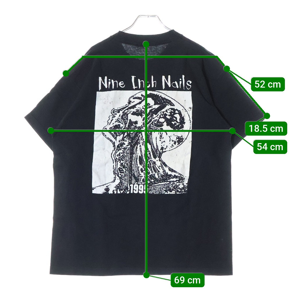VINTAGE(ヴィンテージ) 90S NINE INCH NAILS BOOTLEG ナインインチネイルズ ブートレグ 両面プリント 半袖Tシャツ カットソー ブラック