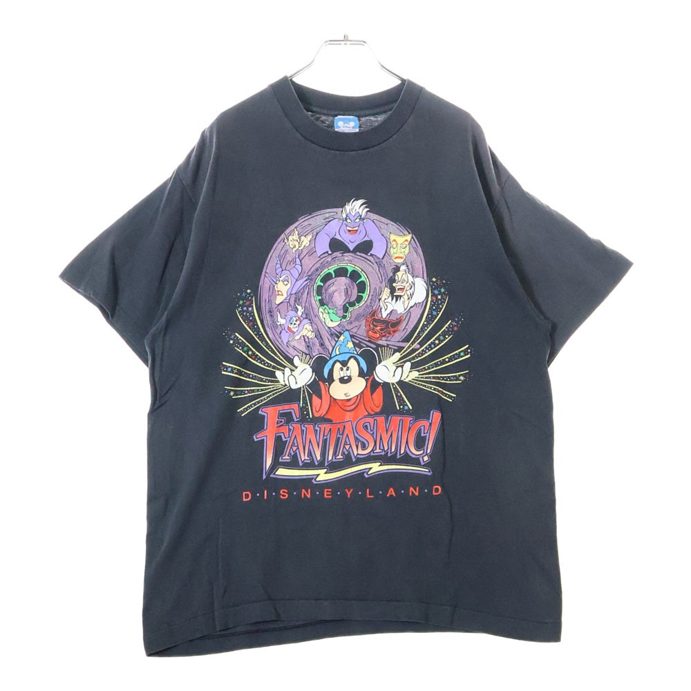 VINTAGE(ヴィンテージ) 90s Disney DESIGNS 'FANTASMIC DISNEYLAND TEE ディズニー ファンタスティックディズニーランド フロントプリント半袖Tシャツ カットソー ブラック
