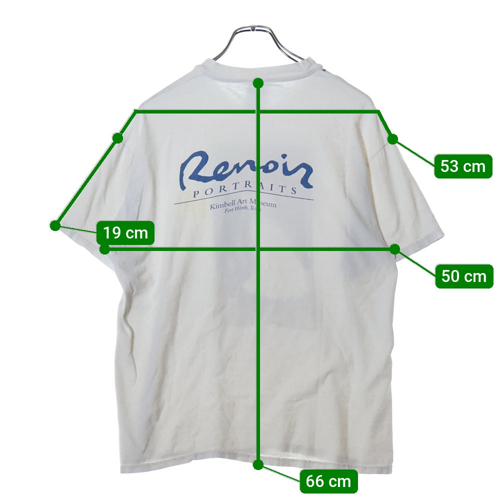 VINTAGE(ヴィンテージ) 90S Auguste Renoir Dance at Bougival オーギュストルノワール ブージヴァルのダンス アートプリント 半袖Tシャツ ホワイト