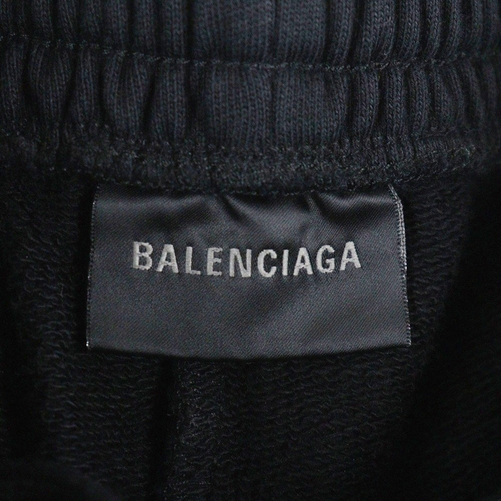 BALENCIAGA(バレンシアガ) 反転ロゴ刺繍 スウェット ハーフパンツ 676137 ブラック