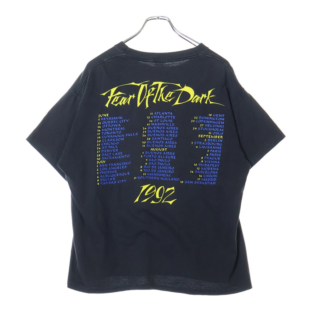 VINTAGE(ヴィンテージ) 90S IRON MAIDEN FEAR OF THE DARK 1992 TOUR アイアンメイデン 両面プリント 半袖Tシャツ ブラック