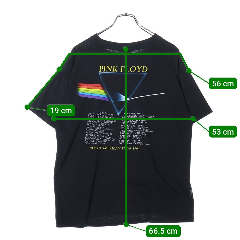VINTAGE(ヴィンテージ) 90S PINK FLOYD NORTH AMERICAN TOUR 1994 ピンクフロイド 両面プリント 半袖Tシャツ ブラック