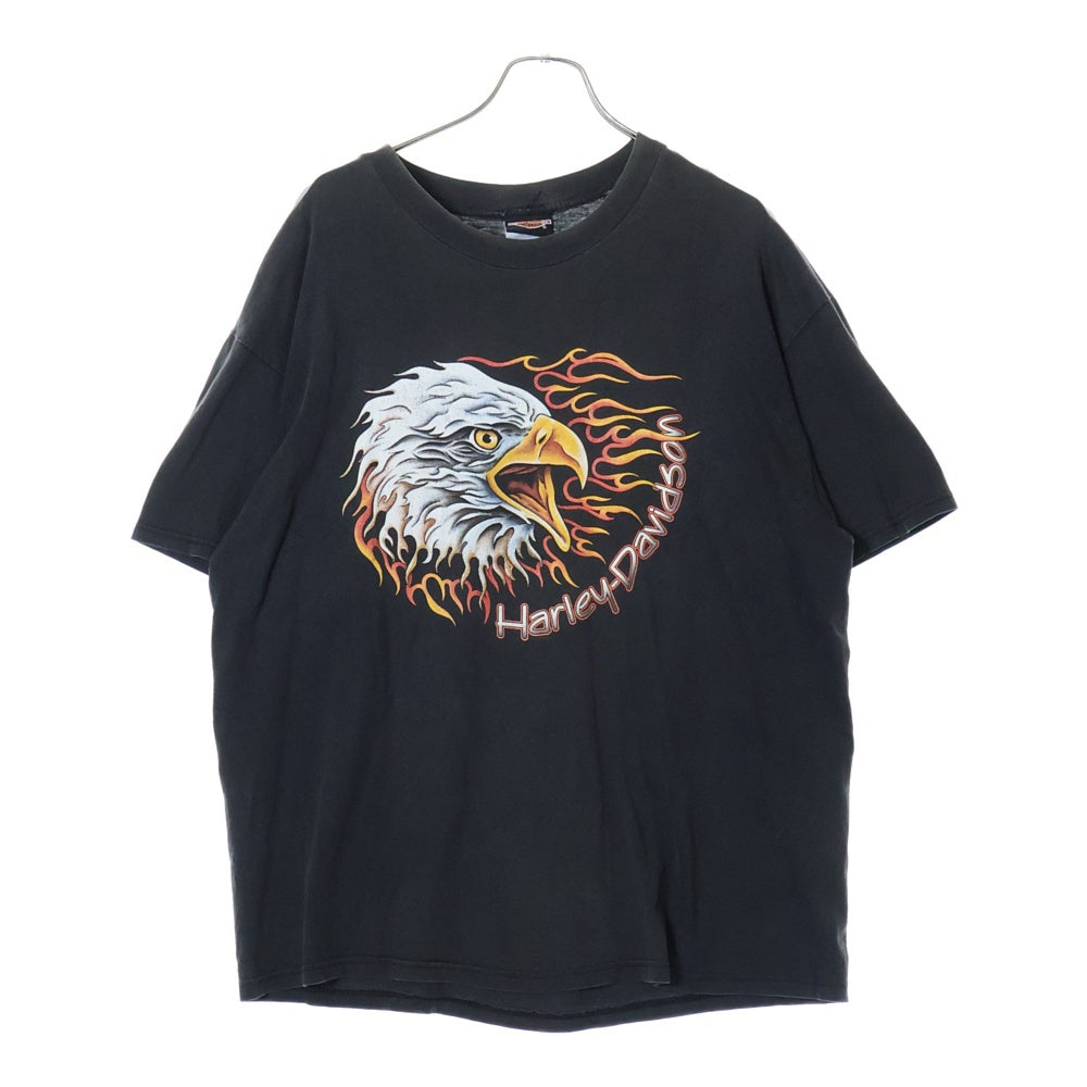 VINTAGE(ヴィンテージ) 90S Harley Davidson ハーレーダビッドソン イーグル フレイムプリント 半袖Tシャツ ブラック
