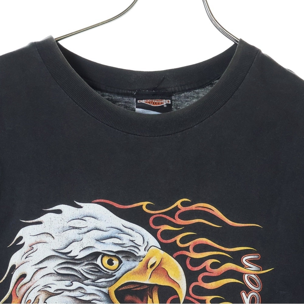 VINTAGE(ヴィンテージ) 90S Harley Davidson ハーレーダビッドソン イーグル フレイムプリント 半袖Tシャツ ブラック