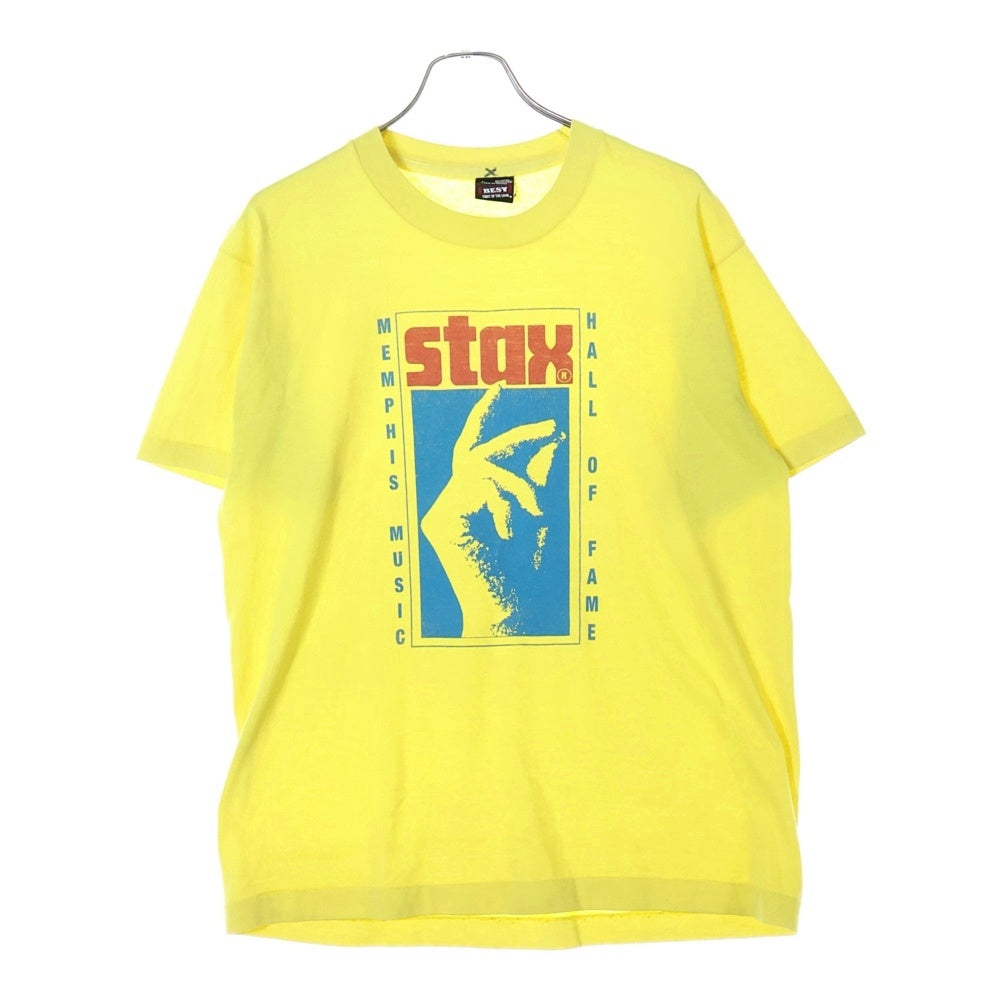 VINTAGE(ヴィンテージ) 90S Stax Records スタックレコード プリント 半袖Tシャツ イエロー