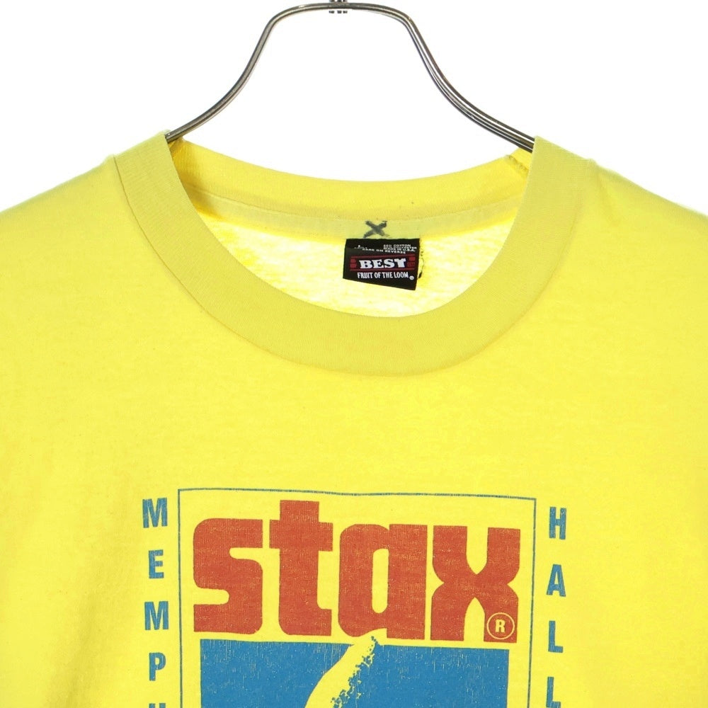 VINTAGE(ヴィンテージ) 90S Stax Records スタックレコード プリント 半袖Tシャツ イエロー