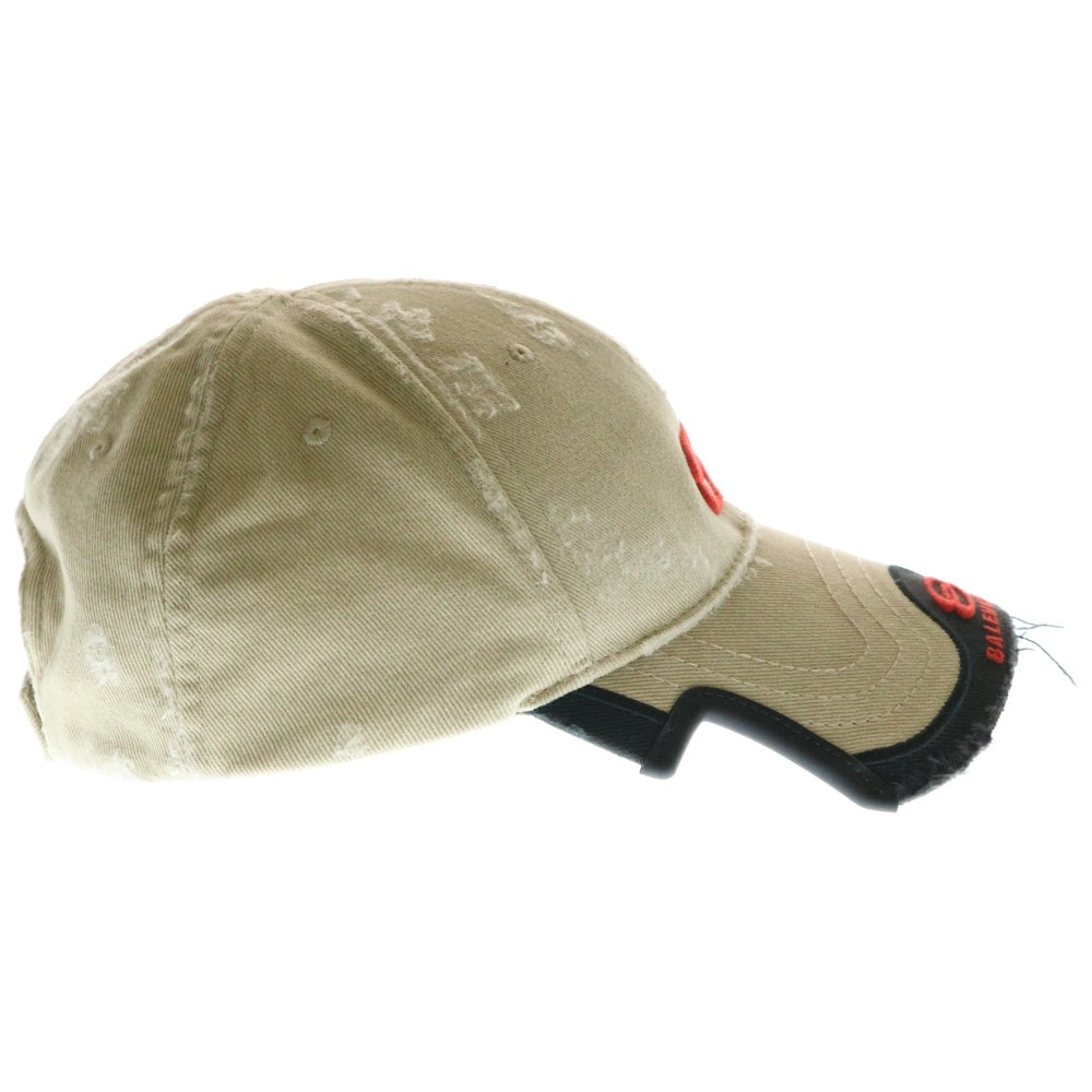 BALENCIAGA(バレンシアガ) 23SS Double Unity Cap ダメージ加工 6パネル キャップ ブラウン