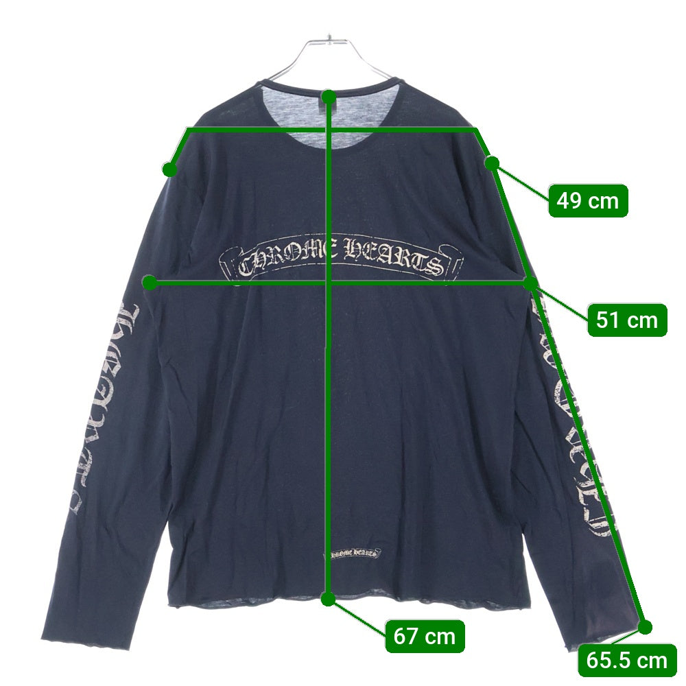 CHROME HEARTS(クロムハーツ) OLD Scroll Label L/S TEE スクロールラベル プリント ロングスリーブ 長袖Tシャツ ブラック
