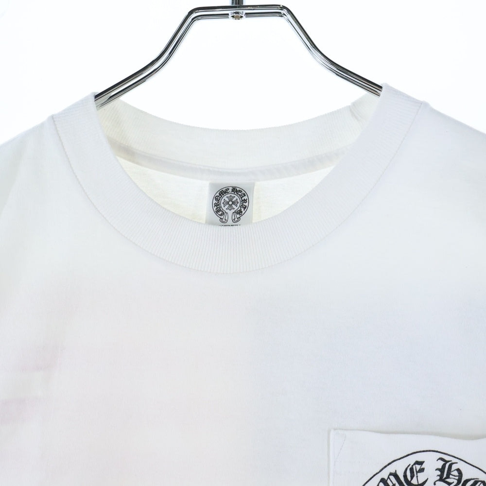 CHROME HEARTS(クロムハーツ) OLD AMERICAN FLAG TEE オールド アメリカンフラッグTシャツ 星条旗 ホースシュープリント 半袖カットソー ホワイト