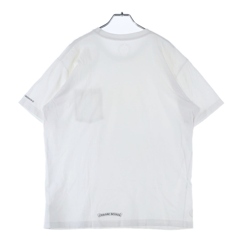 CHROME HEARTS(クロムハーツ) NECK LOGO S/S TEE スクロールラベル プリント 半袖Tシャツ ホワイト