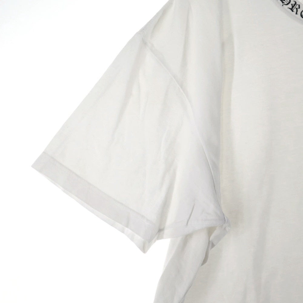 CHROME HEARTS(クロムハーツ) NECK LOGO S/S TEE スクロールラベル プリント 半袖Tシャツ ホワイト