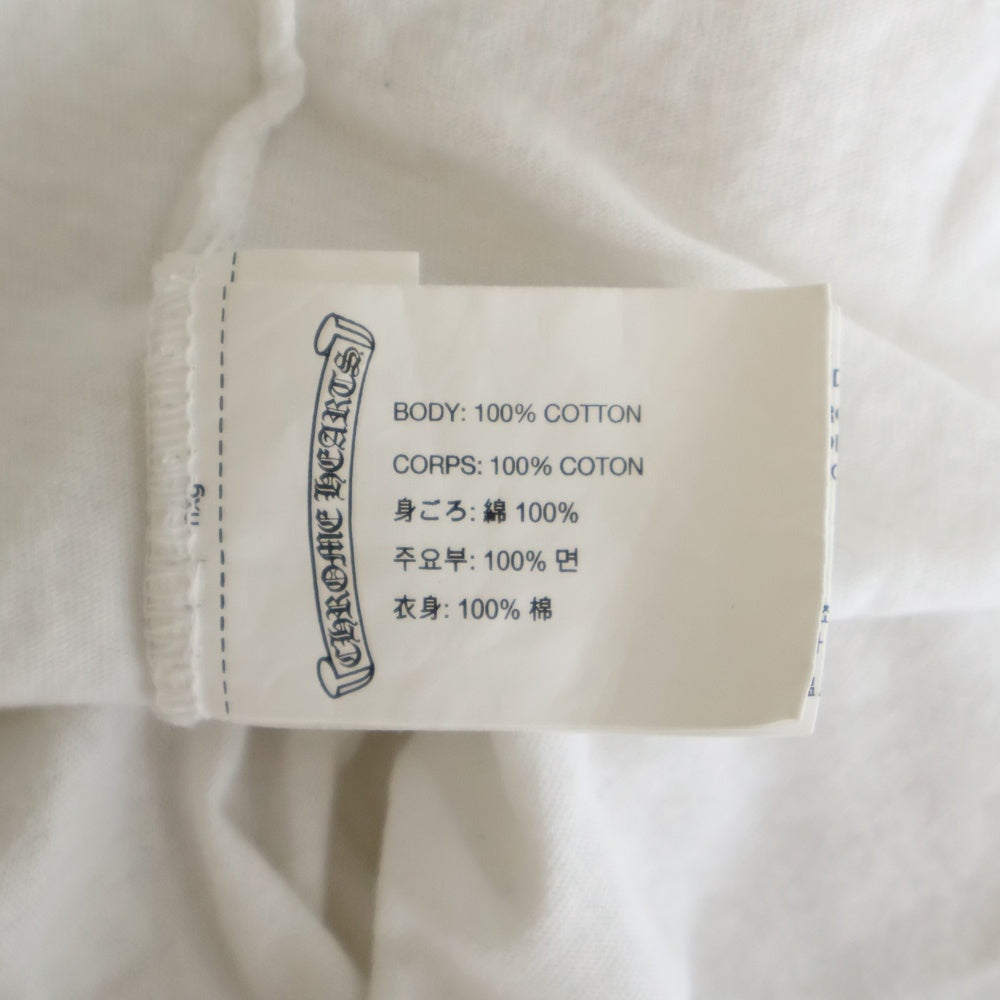 CHROME HEARTS(クロムハーツ) NECK LOGO S/S TEE スクロールラベル プリント 半袖Tシャツ ホワイト