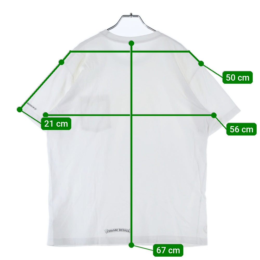 CHROME HEARTS(クロムハーツ) NECK LOGO S/S TEE スクロールラベル プリント 半袖Tシャツ ホワイト