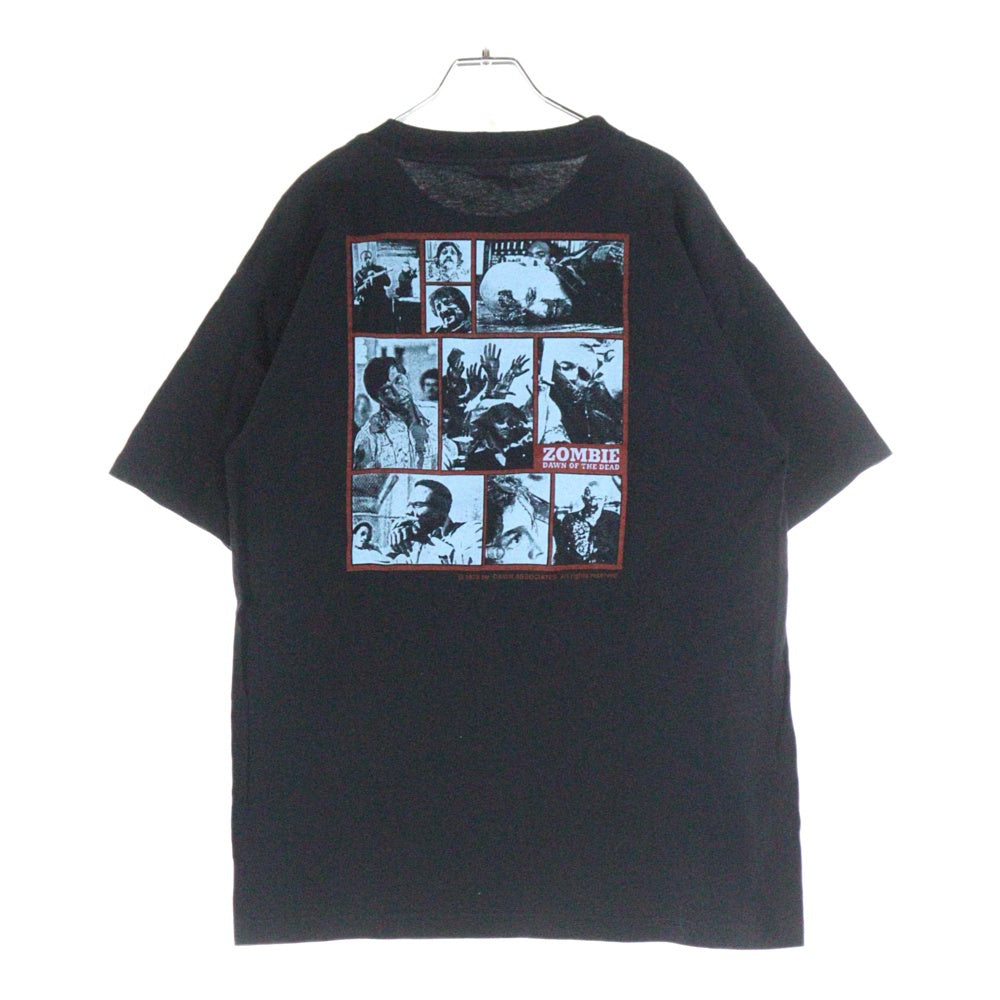 VINTAGE(ヴィンテージ) 90s ZOMBIE DAWN OF THE DEAD MOVIE ゾンビ 半袖Tシャツ カットソー ブラック