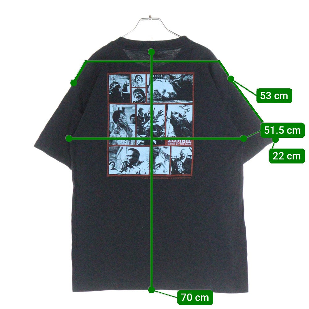 VINTAGE(ヴィンテージ) 90s ZOMBIE DAWN OF THE DEAD MOVIE ゾンビ 半袖Tシャツ カットソー ブラック
