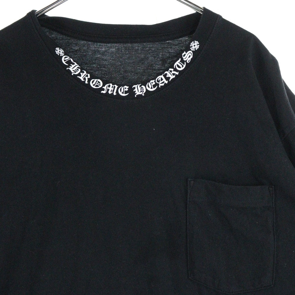 CHROME HEARTS(クロムハーツ) NECK LOGO S/S TEE ネックロゴプリント 半袖Tシャツ カットソー ブラック