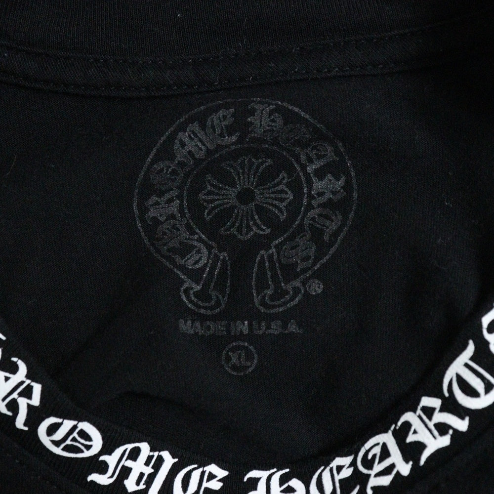 CHROME HEARTS(クロムハーツ) NECK LOGO S/S TEE ネックロゴプリント 半袖Tシャツ カットソー ブラック