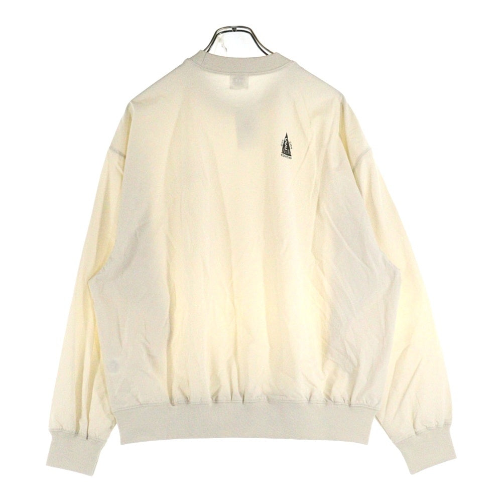 CITY COUNTRY CITY(シティーカントリーシティー) STRETCH CREWNECK ロゴプリント ナイロン プルオーバー スウェット ベージュ CCC-253C004