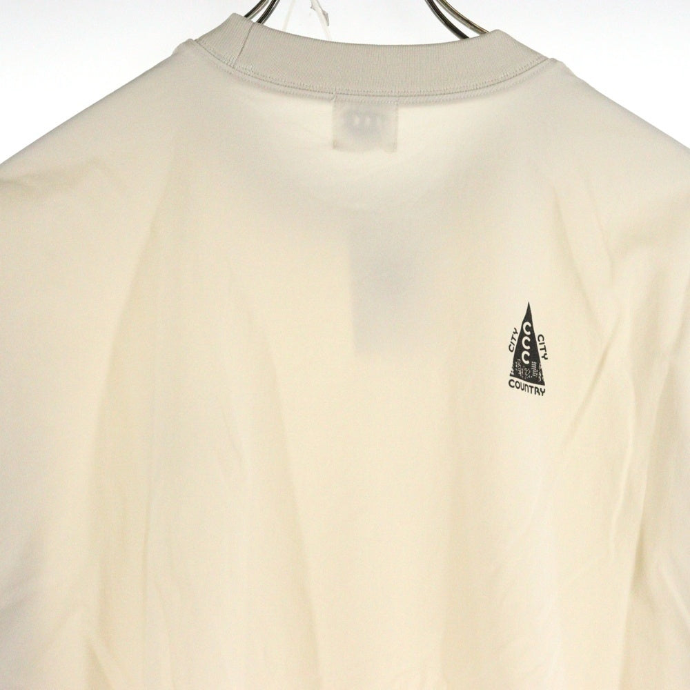 CITY COUNTRY CITY(シティーカントリーシティー) STRETCH CREWNECK ロゴプリント ナイロン プルオーバー スウェット ベージュ CCC-253C004