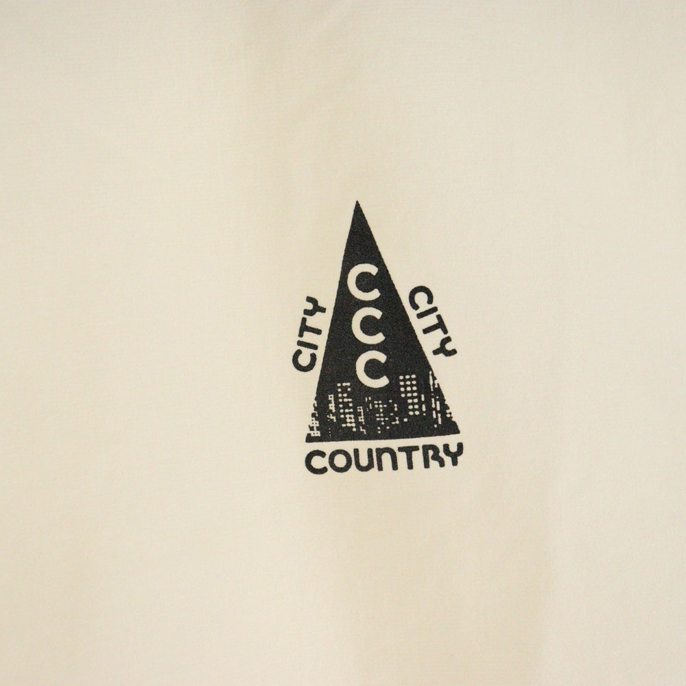 CITY COUNTRY CITY(シティーカントリーシティー) STRETCH CREWNECK ロゴプリント ナイロン プルオーバー スウェット ベージュ CCC-253C004