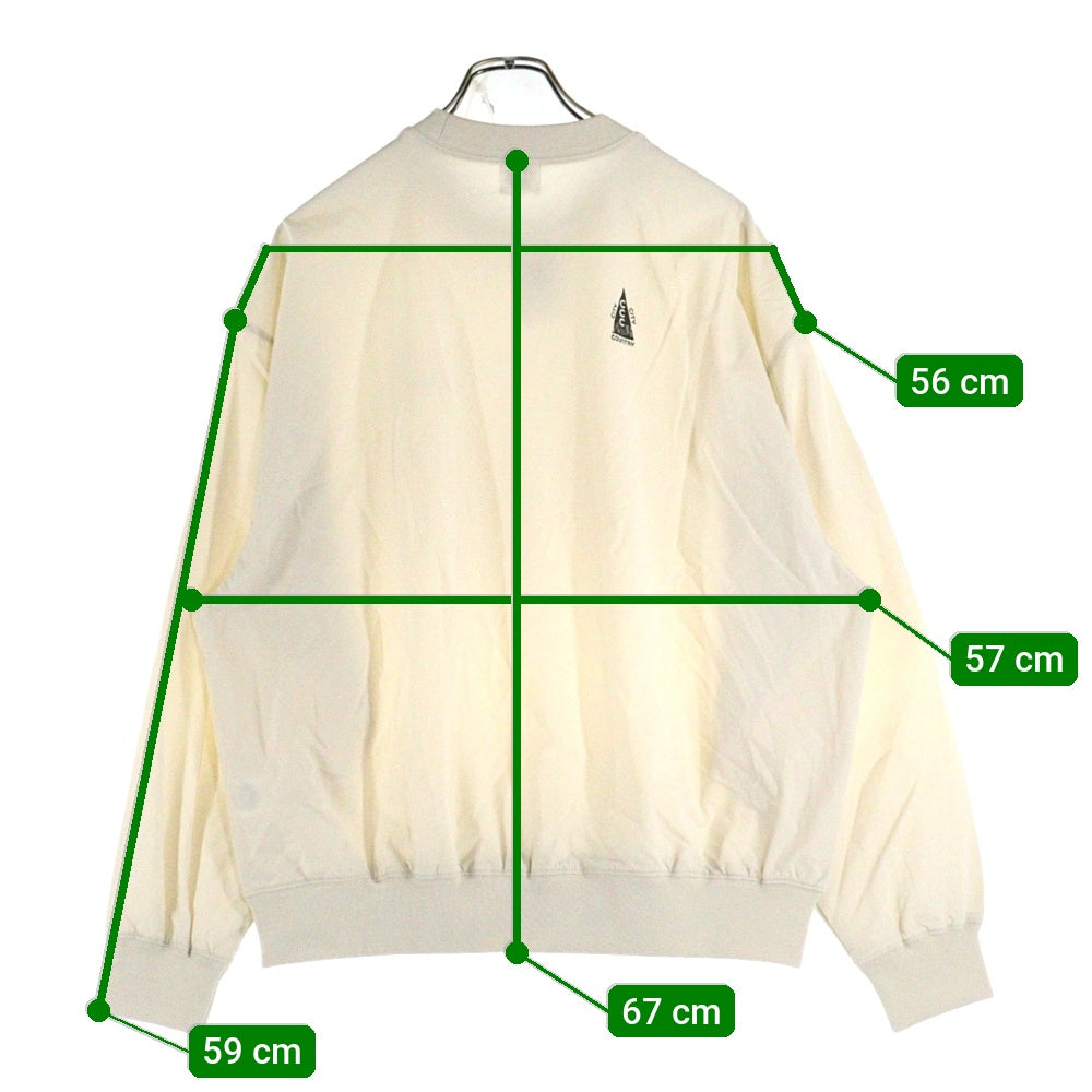 CITY COUNTRY CITY(シティーカントリーシティー) STRETCH CREWNECK ロゴプリント ナイロン プルオーバー スウェット ベージュ CCC-253C004