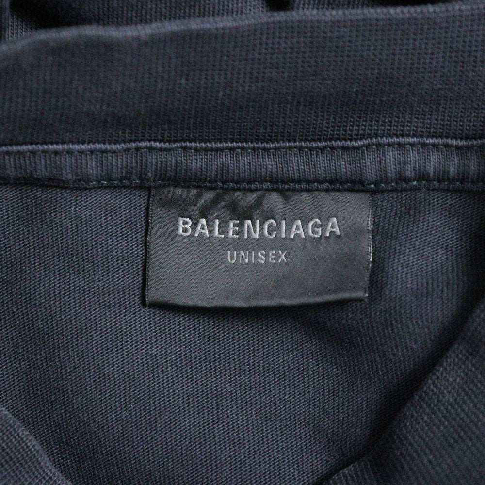 BALENCIAGA(バレンシアガ) 23AW Off Shore Oversized T-shirt ヴィンテージ加工 オーバーサイズド 半袖Tシャツ チャコールグレー 739028 TPVM8