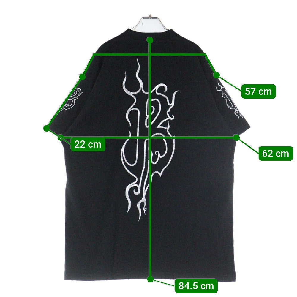 BALENCIAGA(バレンシアガ) 24SS 739028 TPVN5 ダークウェブオーバーサイズ半袖Tシャツ ブラック