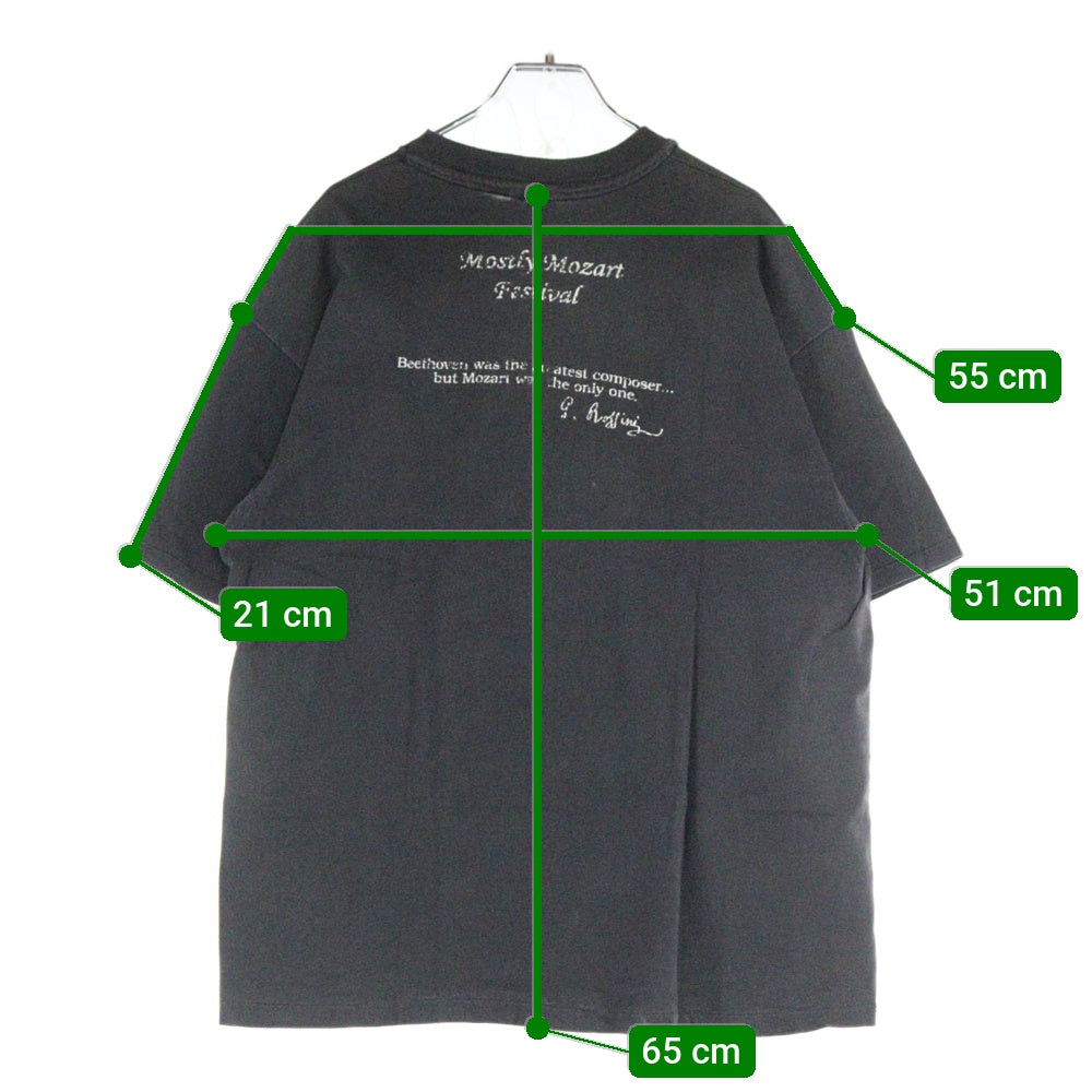 VINTAGE(ヴィンテージ) 90s Mozart TEE フロントプリント半袖Tシャツ カットソー ブラック