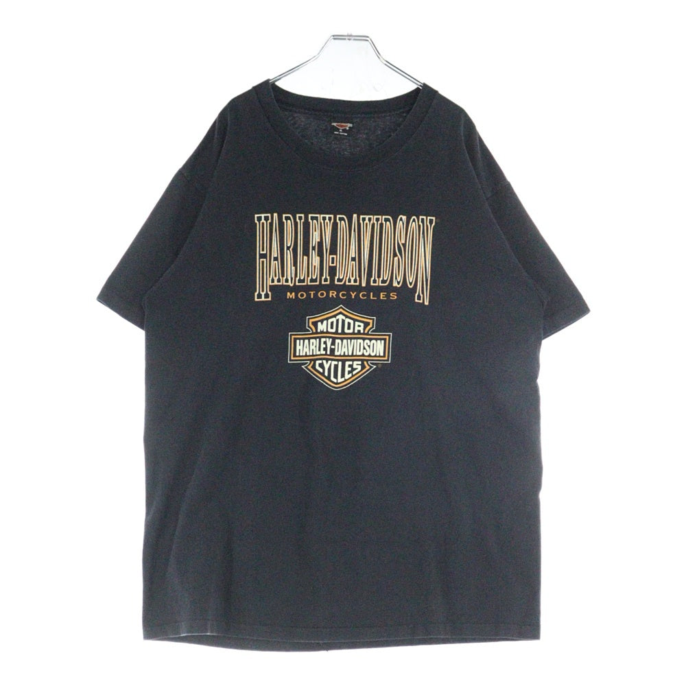 HARLEY DAVIDSON(ハーレーダビッドソン) 90s MOTOR CYCLES 両面プリント半袖Tシャツ カットソー ブラック