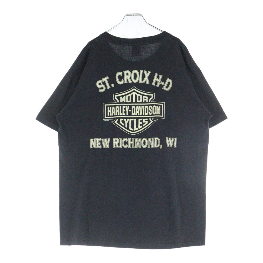 HARLEY DAVIDSON(ハーレーダビッドソン) 90s MOTOR CYCLES 両面プリント半袖Tシャツ カットソー ブラック