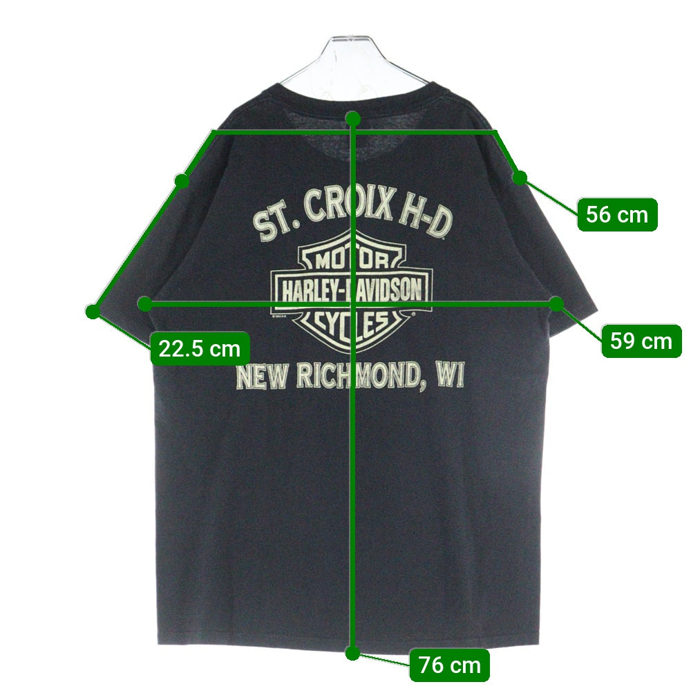 HARLEY DAVIDSON(ハーレーダビッドソン) 90s MOTOR CYCLES 両面プリント半袖Tシャツ カットソー ブラック