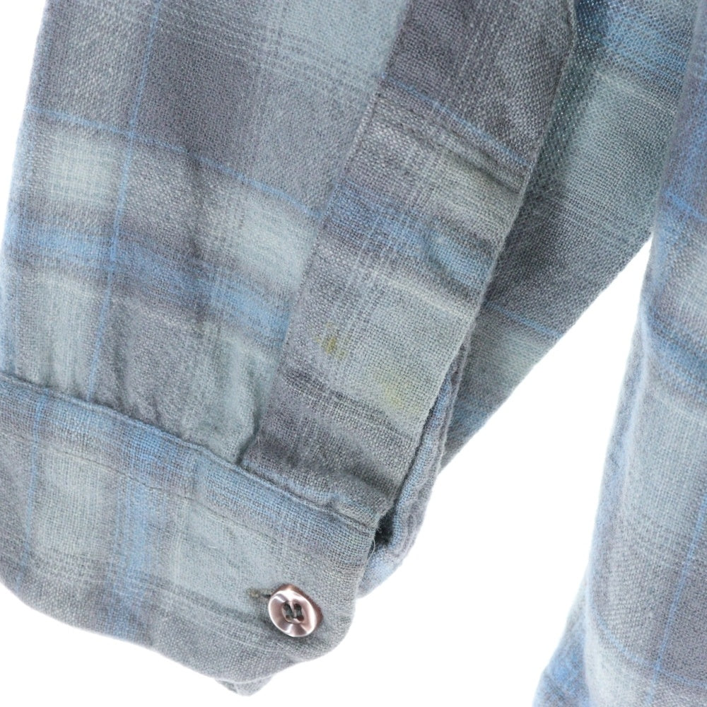 PENDLETON(ペンドルトン) 70s VINTAGE オンブレチェック 長袖シャツ ライトブルー