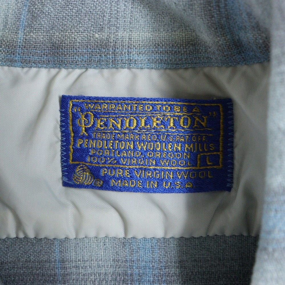PENDLETON(ペンドルトン) 70s VINTAGE オンブレチェック 長袖シャツ ライトブルー