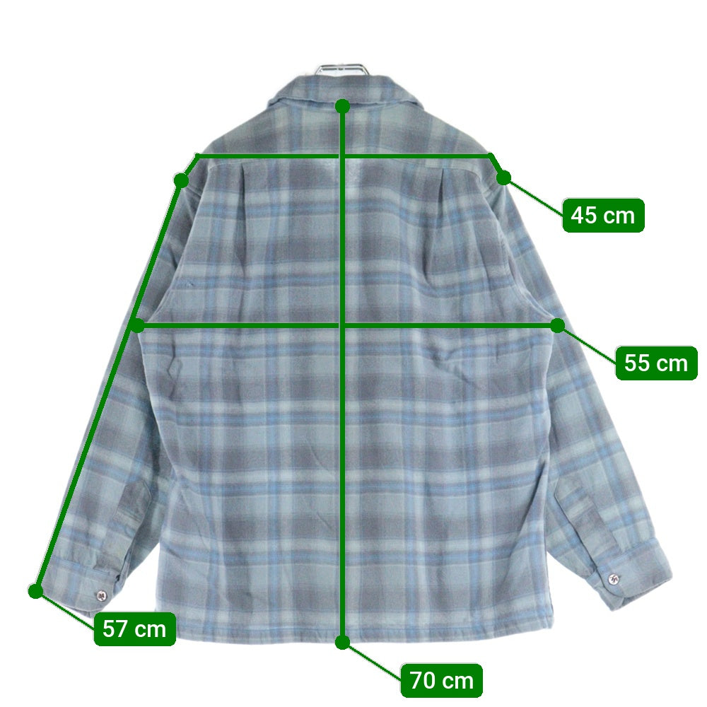 PENDLETON(ペンドルトン) 70s VINTAGE オンブレチェック 長袖シャツ ライトブルー