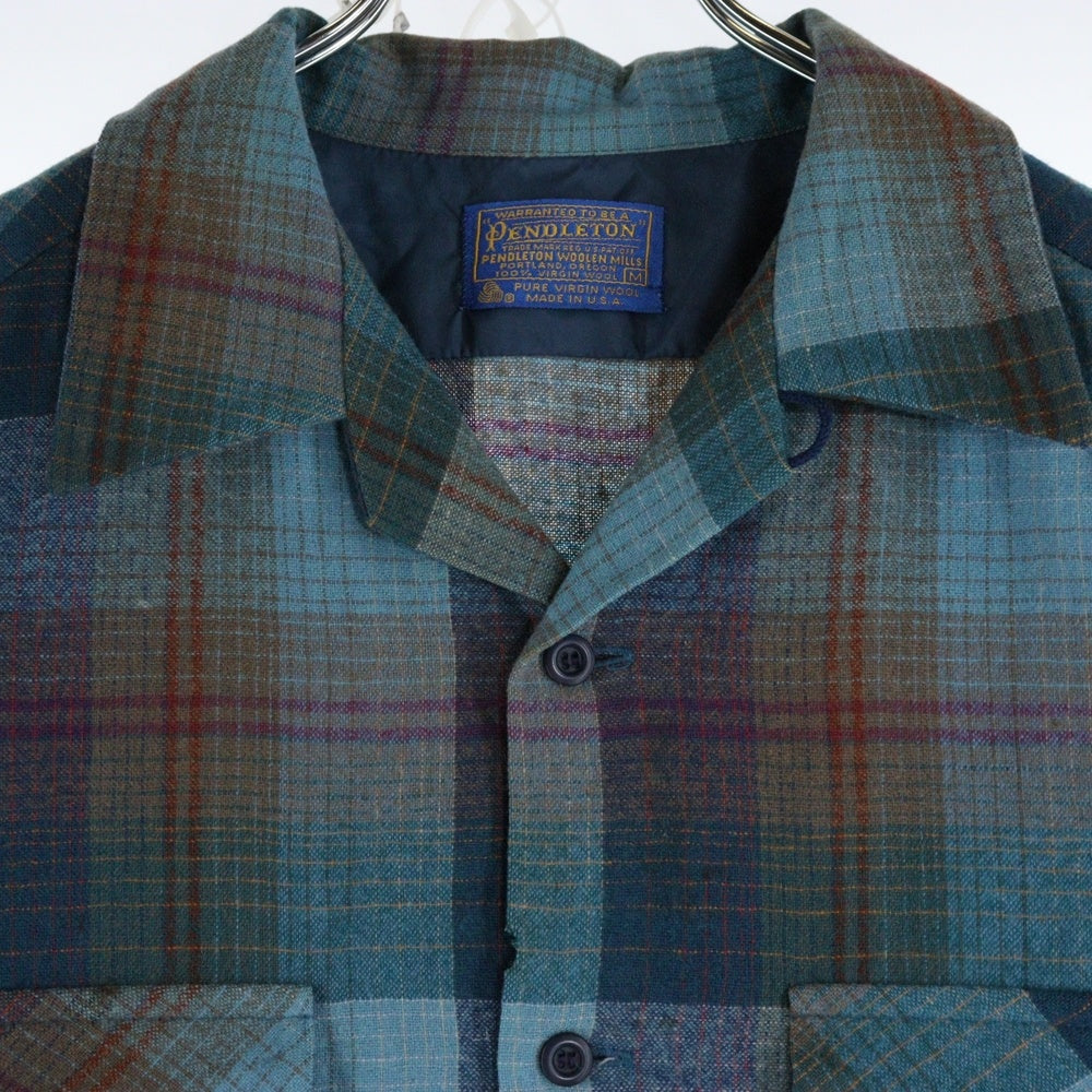 PENDLETON(ペンドルトン) 60s VINTAGE オンブレチェック 長袖シャツ グリーン/ブルー