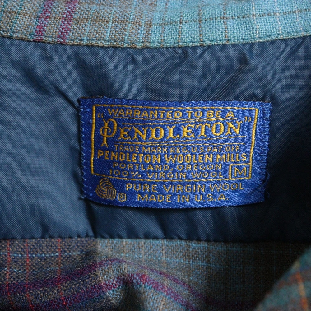 PENDLETON(ペンドルトン) 60s VINTAGE オンブレチェック 長袖シャツ グリーン/ブルー