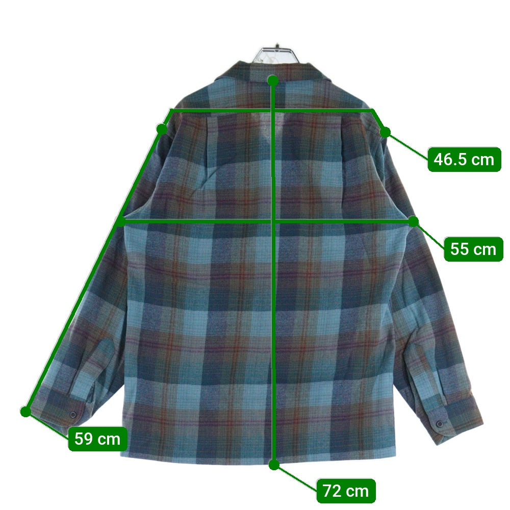 PENDLETON(ペンドルトン) 60s VINTAGE オンブレチェック 長袖シャツ グリーン/ブルー