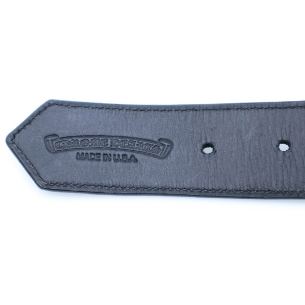 CHROME HEARTS(クロムハーツ) BLT ROLLER LINK ローラー レザーベルト シルバー/ブラック