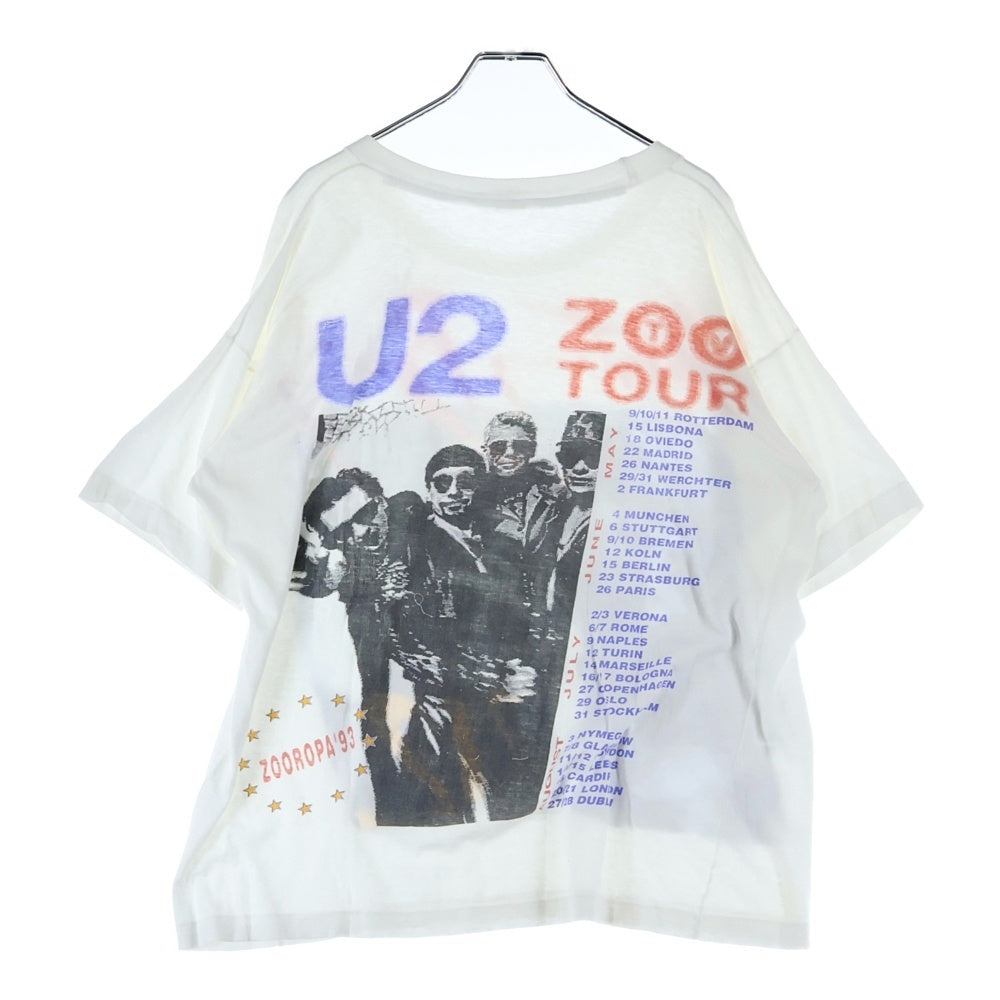 VINTAGE(ヴィンテージ) 90S U2 ZOOROPA 93 両面プリント 半袖Tシャツ ホワイト