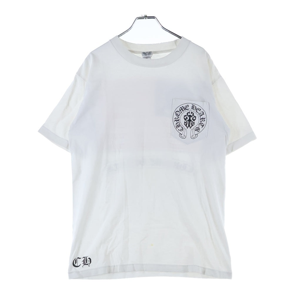 CHROME HEARTS(クロムハーツ) OLD AMERICAN FLAG TEE オールド アメリカンフラッグTシャツ 星条旗 ホースシュープリント 半袖カットソー ホワイト