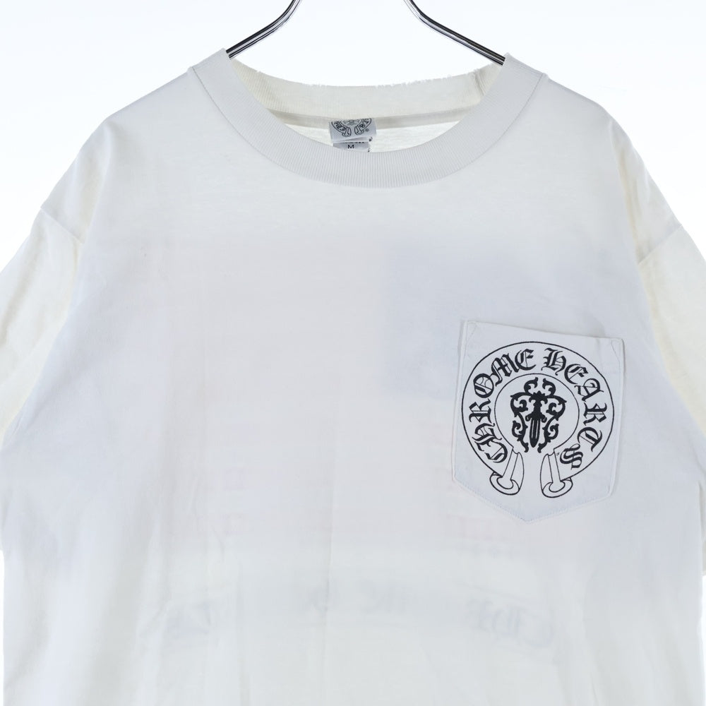 CHROME HEARTS(クロムハーツ) OLD AMERICAN FLAG TEE オールド アメリカンフラッグTシャツ 星条旗 ホースシュープリント 半袖カットソー ホワイト