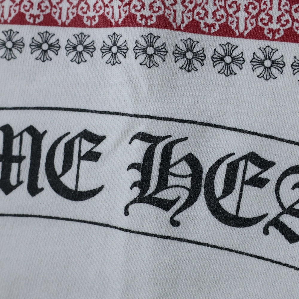 CHROME HEARTS(クロムハーツ) OLD AMERICAN FLAG TEE オールド アメリカンフラッグTシャツ 星条旗 ホースシュープリント 半袖カットソー ホワイト