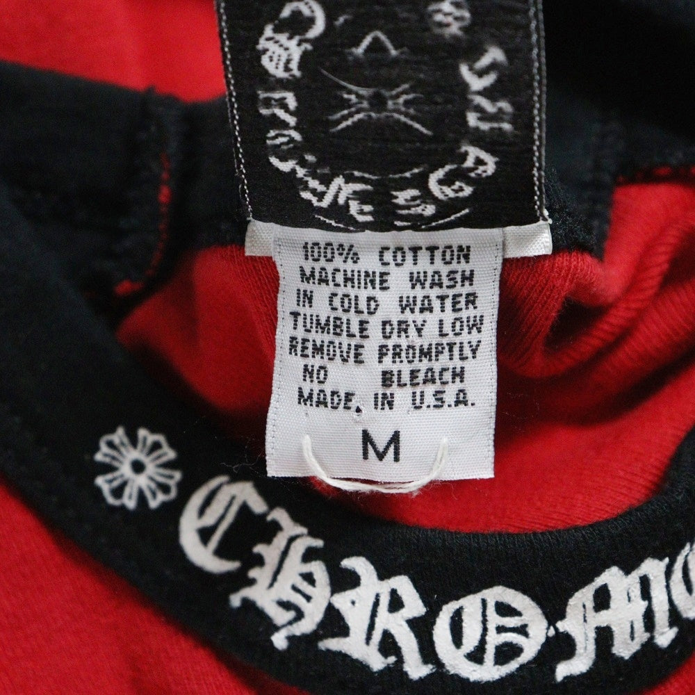 CHROME HEARTS(クロムハーツ) OLD CH L S 1 ラグランスリーブネックロゴ長袖カットソー レッド/ブラック