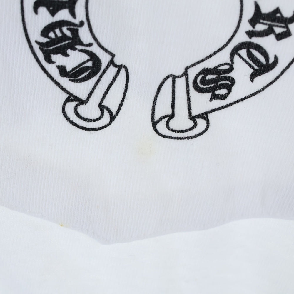 CHROME HEARTS(クロムハーツ) OLD NECK LOGO TEE ネックロゴ ホースシューバッククロス 半袖Tシャツ カットソー ホワイト