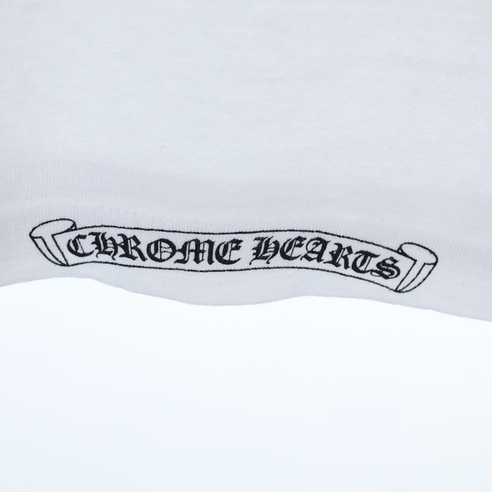 CHROME HEARTS(クロムハーツ) OLD NECK LOGO TEE ネックロゴ ホースシューバッククロス 半袖Tシャツ カットソー ホワイト